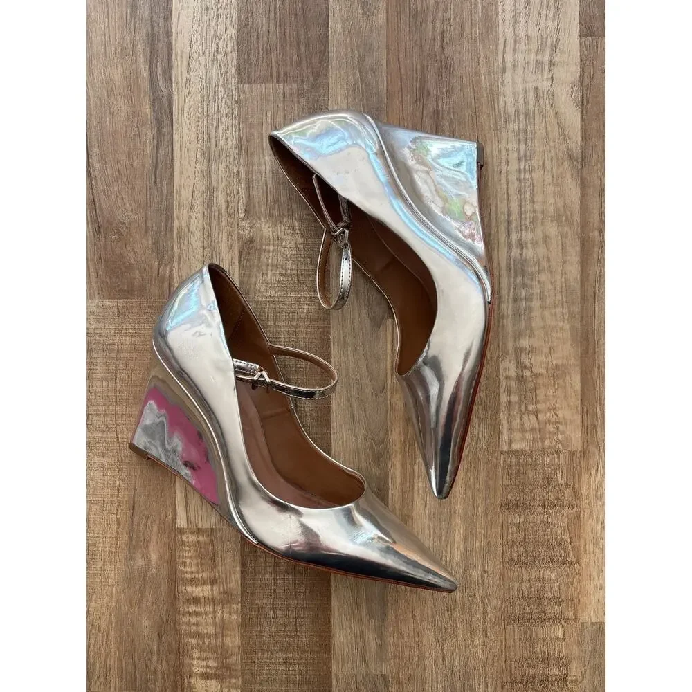 Maeve Slingback Wedge Metallic Heels size 39